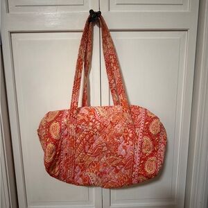 Vera Bradley Small Duffle Bag- Orange, Pink Yellow Paisley